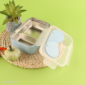 Best sale 2compartment stainless steel lunch box set for school kids