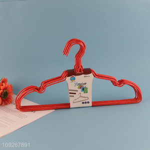 Popular products red 10pcs plastic-coated hanger clothes hanger for household