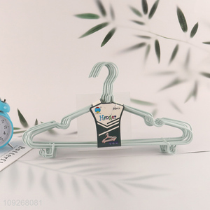 Low price household 10pcs plastic-coated hanger clothes hanger with hook