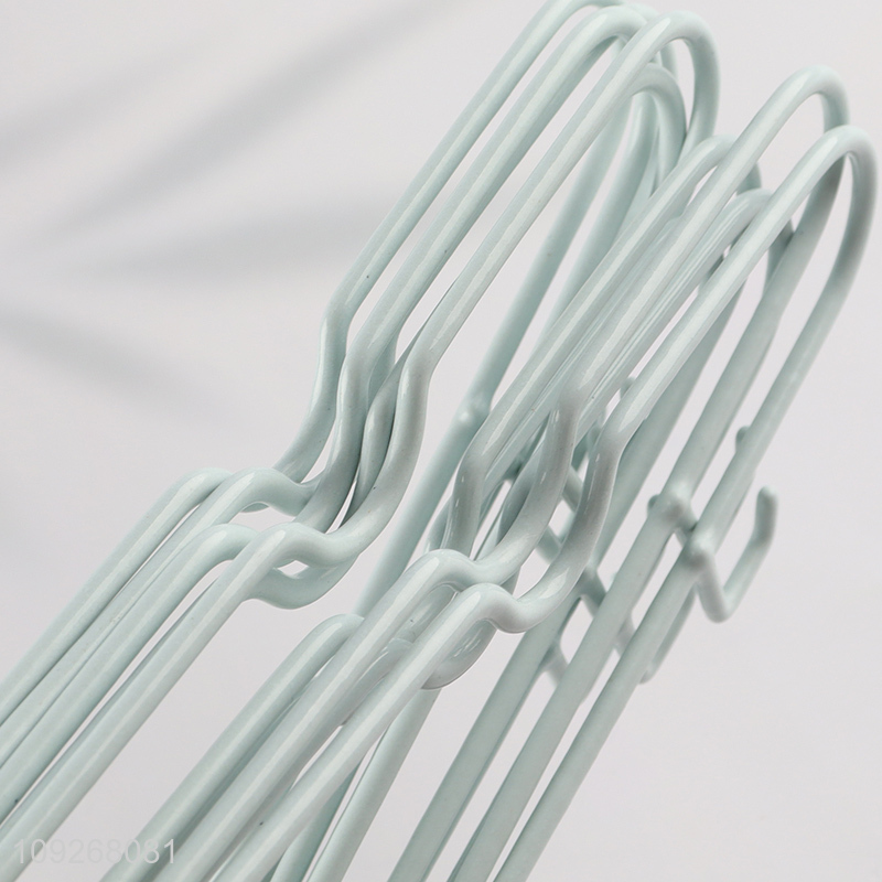Low price household 10pcs plastic-coated hanger clothes hanger with hook