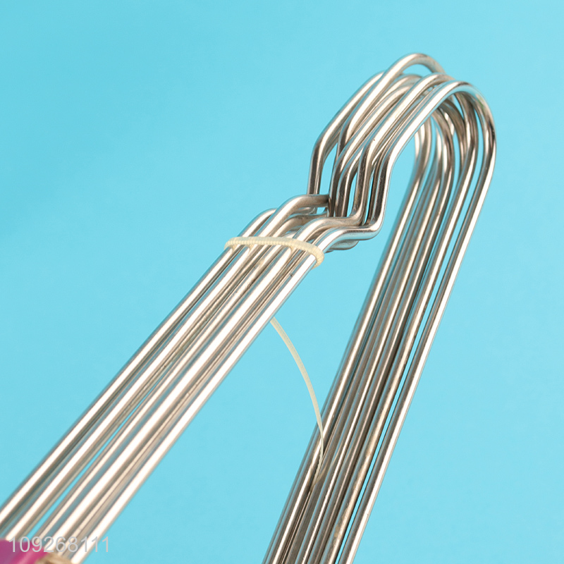 New arrival 10pcs stainless steel luxury clothes hanger coat rack set