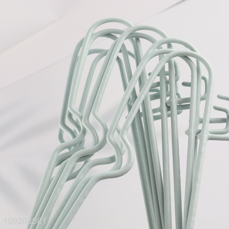 Low price household 10pcs plastic-coated hanger clothes hanger with hook