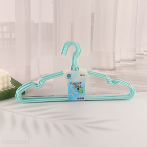 Top sale non-slip 10pcs household plastic-coated hanger clothes hanger set
