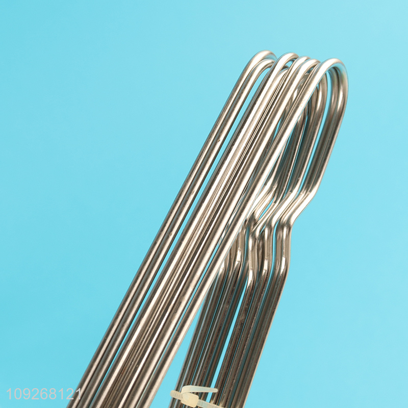 Online wholesale 10pcs anti-slip household stainless steel clothes hanger