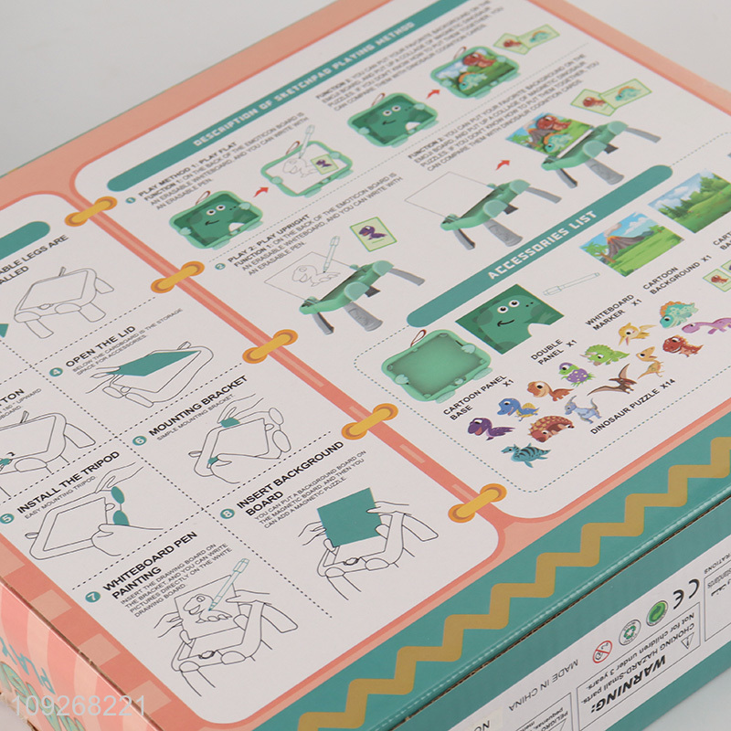 Online wholesale dinosaur 2in1 magnetic puzzle game learning board for children