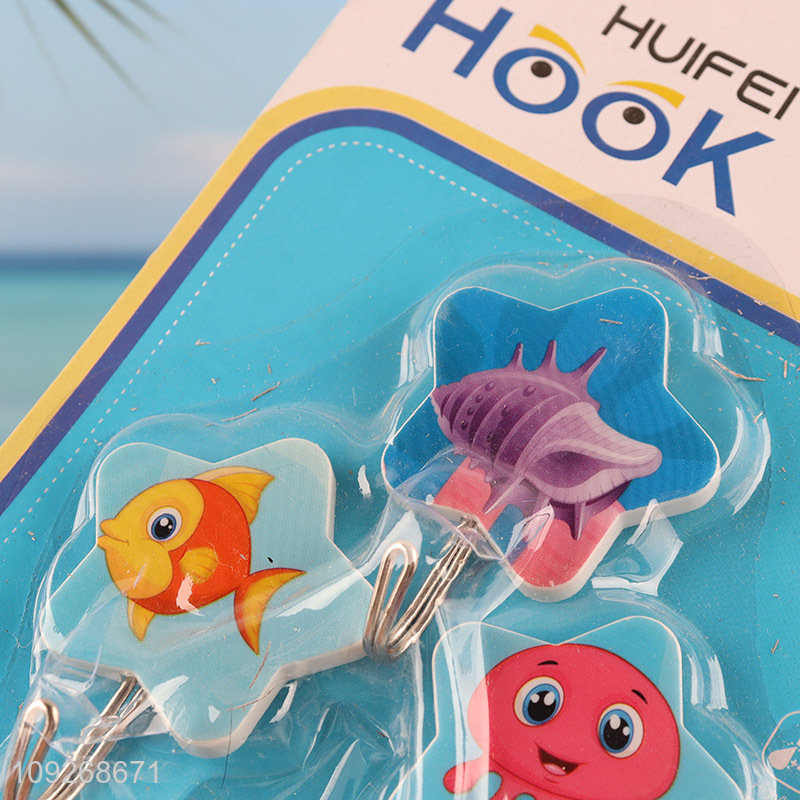 Yiwu market 3pcs star shape heavy duty sticky hook wall hook set