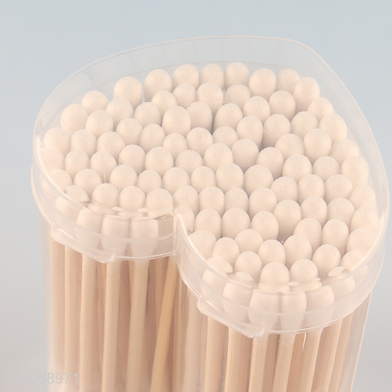 Hot selling 100pcs disposable bamboo stick cotton swab cotton bud wholesale