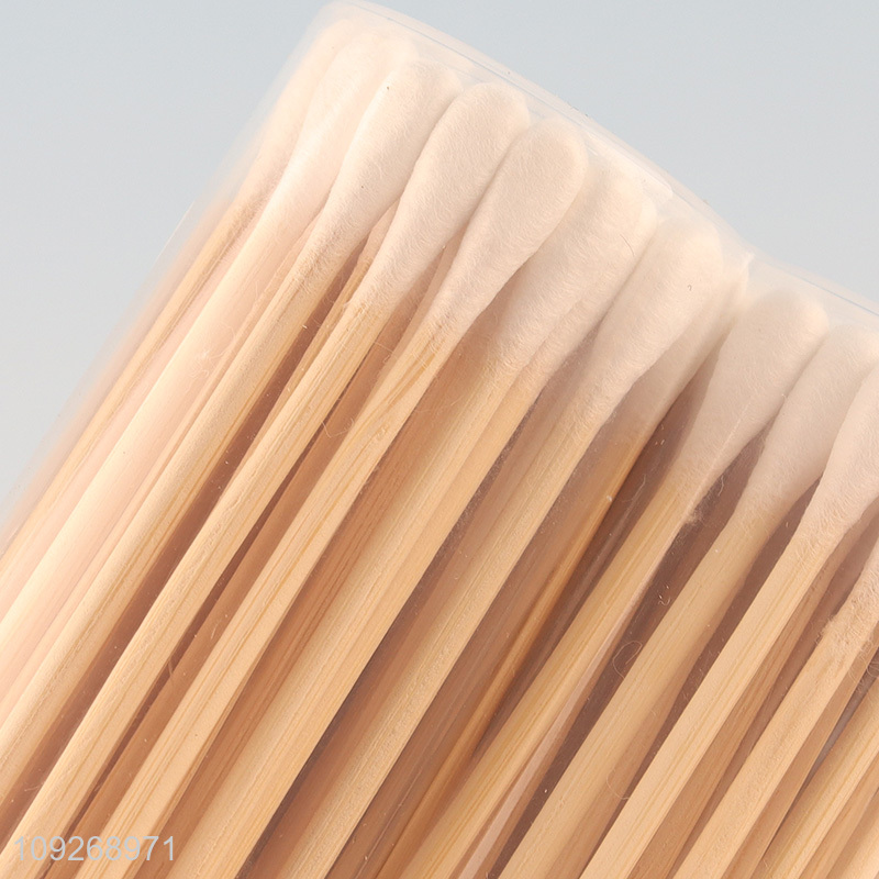 Hot selling 100pcs disposable bamboo stick cotton swab cotton bud wholesale