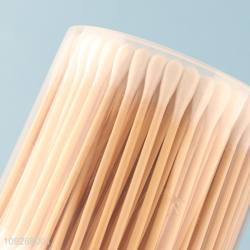 Top quality 180pcs disposable make up bamboo stick cotton swab cotton bud