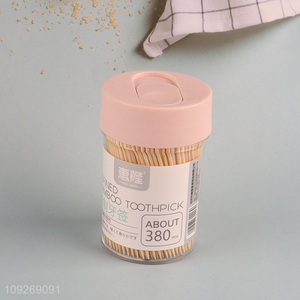 Good selling 380pcs disposable refined bamboo toothpick wholesale