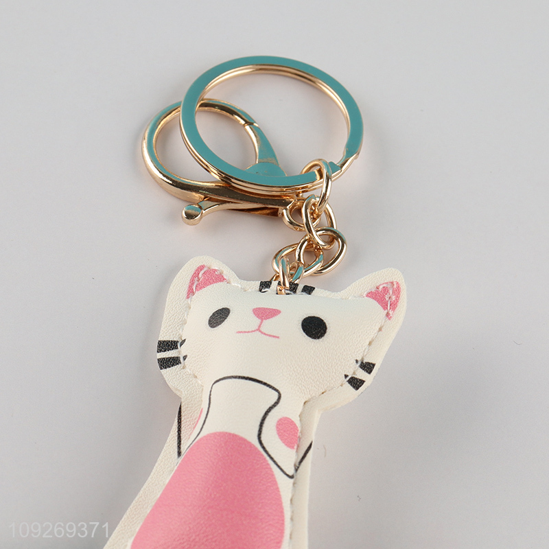 China factory cartoon cat pendant portable keychain key ring for gifts