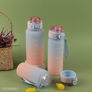 Wholesale 550 750 1000ML Plastic Water Bottle Custom Logo Portable Water Bottle