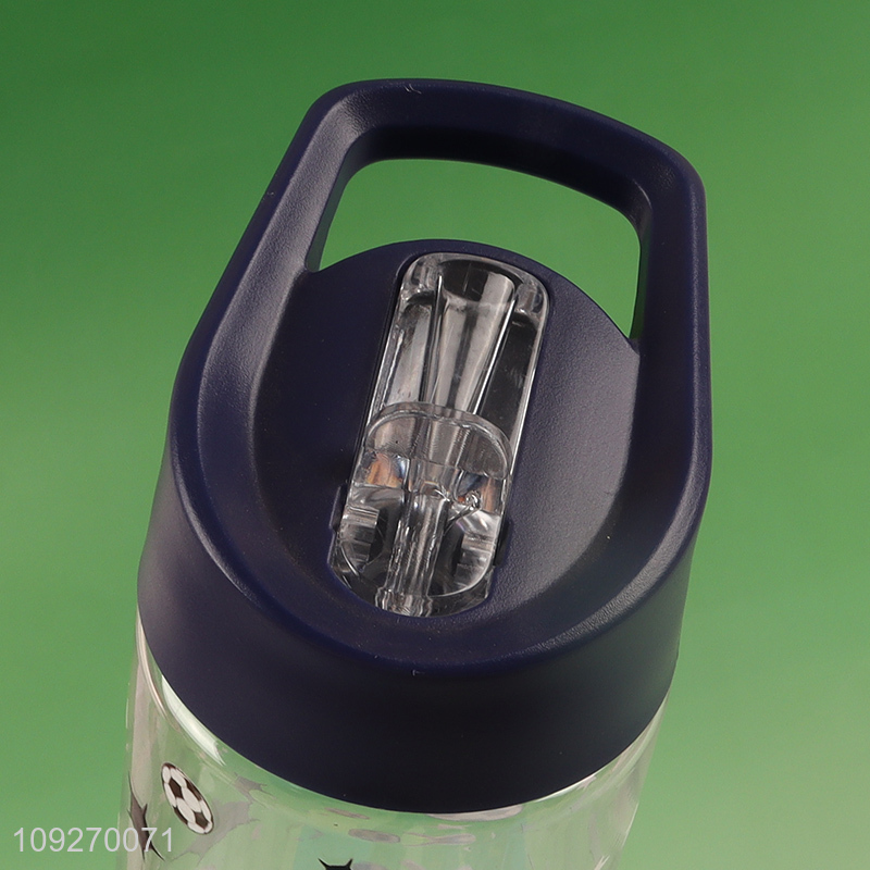 Custom Logo Plastic Water Bottle Durable Water Bottle with Flip Straw & Handle