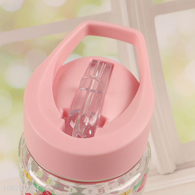 New Arrival Portable Leakproof Easy Clean Plastic Water Bottle with Flip Straw