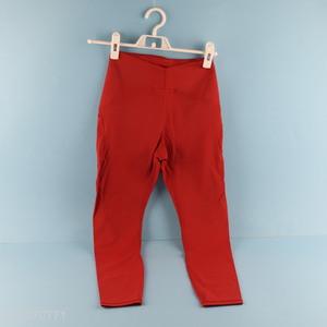 Good quality red women fitness sports yoga pants for sale