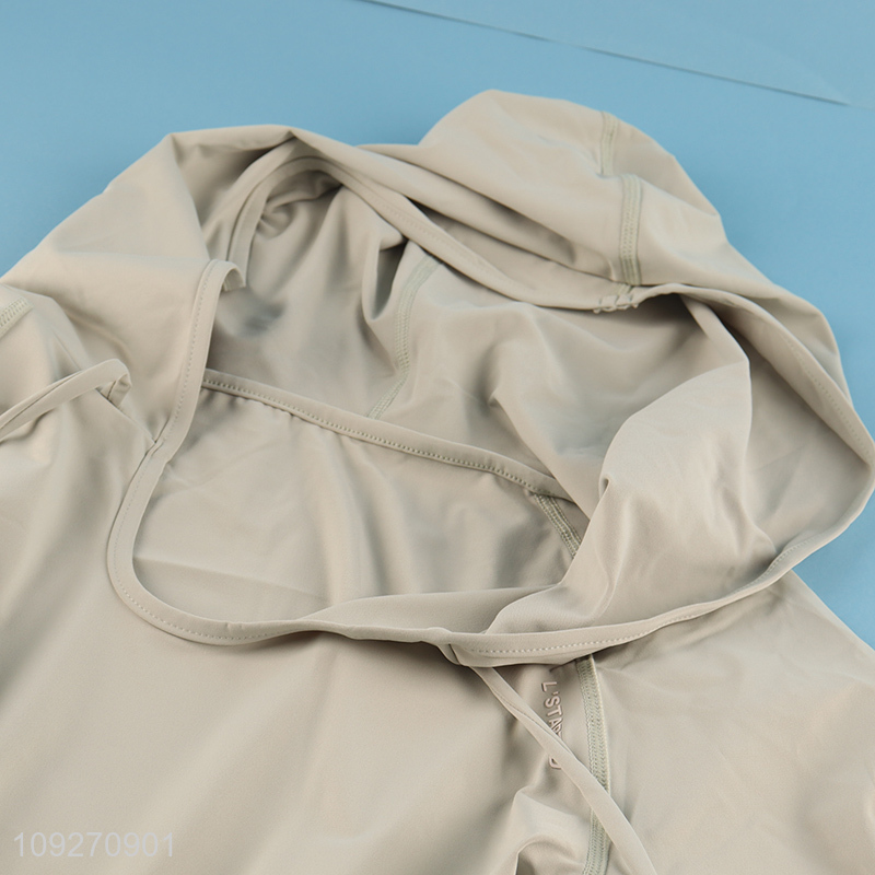 Factory Wholesale Summer Slimming Shaping Hooded Top Short Sleeves