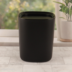 High quality household black plastic waste bin with lid