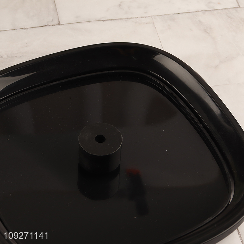High quality household black plastic waste bin with lid