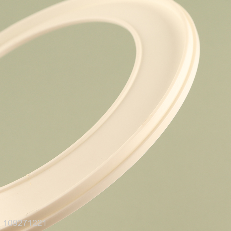 Good price white round plastic waste bin with bamboo lid