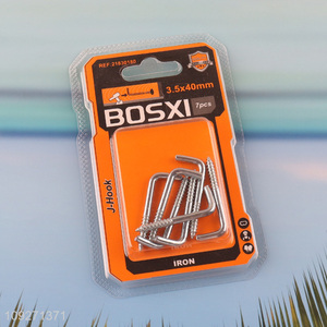 High quality 7pcs j-shaped iron hook right-angle nails set