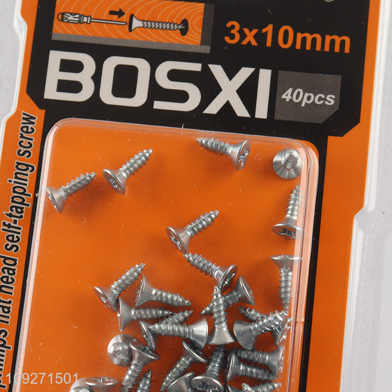 New product 3*10mm zinc-plated phillips flat head self-tapping screws