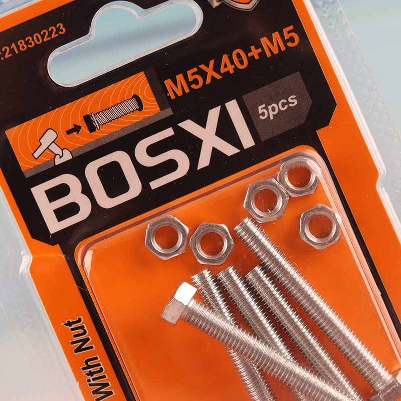 China wholesale hardware accessories iron hex head screw with nut