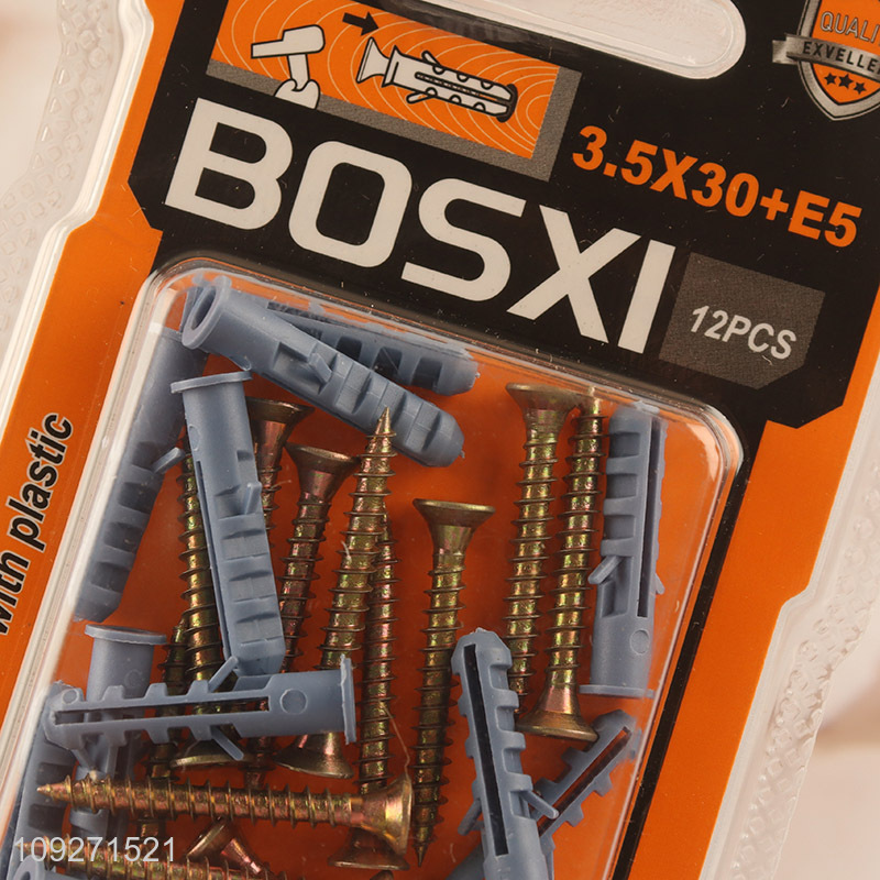 Low price hardware accessories iron screw with plastic tube