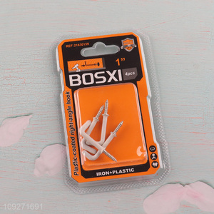 Low price 4pcs plastic-coated right-angle hook hardware accessories