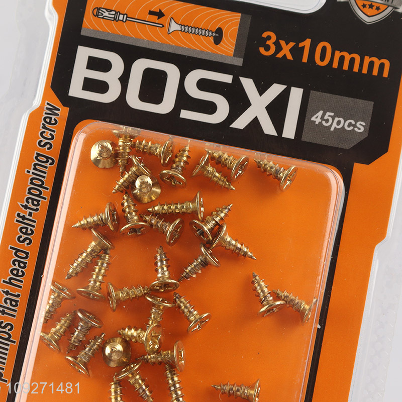 Factory direct sale metal copper-plated phillips flat head self-tapping screws