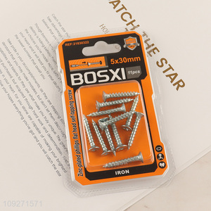 Online wholesale 5*30mm 11pcs zinc-plated phillips flat head self-tapping screws