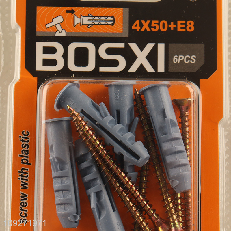 Good selling plastic wall anchor and iron screw set