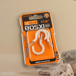 China wholesale 3pcs plastic coated self tapping screws hooks