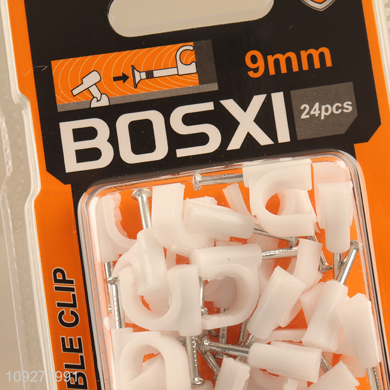 Hot Product White Circular Steel Nail Wire Clip Fixed Firmly Plastic Wire Plastic Buckle