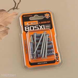 Top selling plastic wall anchor and iron screw set wholesale