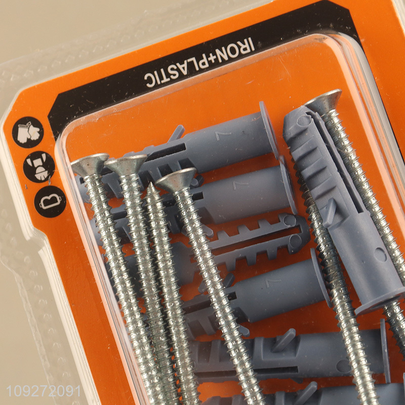 Top selling plastic wall anchor and iron screw set wholesale