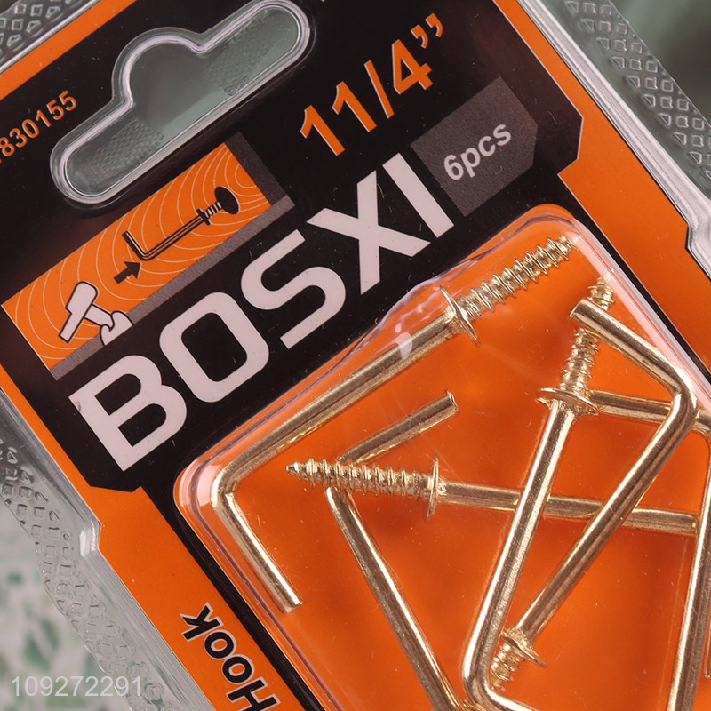 Hot products 6pcs iron right-angle hook hardware accessories