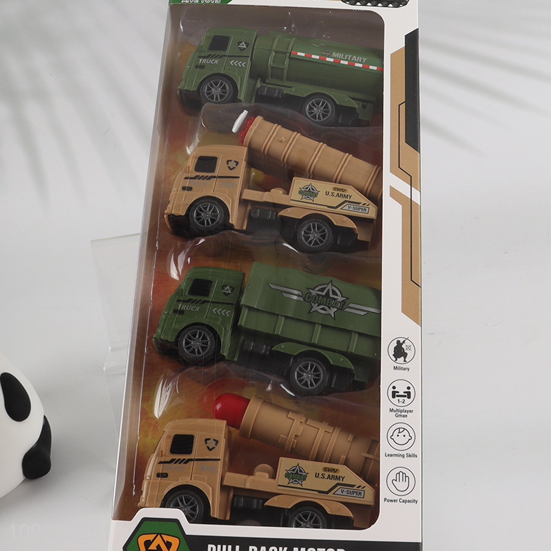 Factory price military car children's toy pull back car set