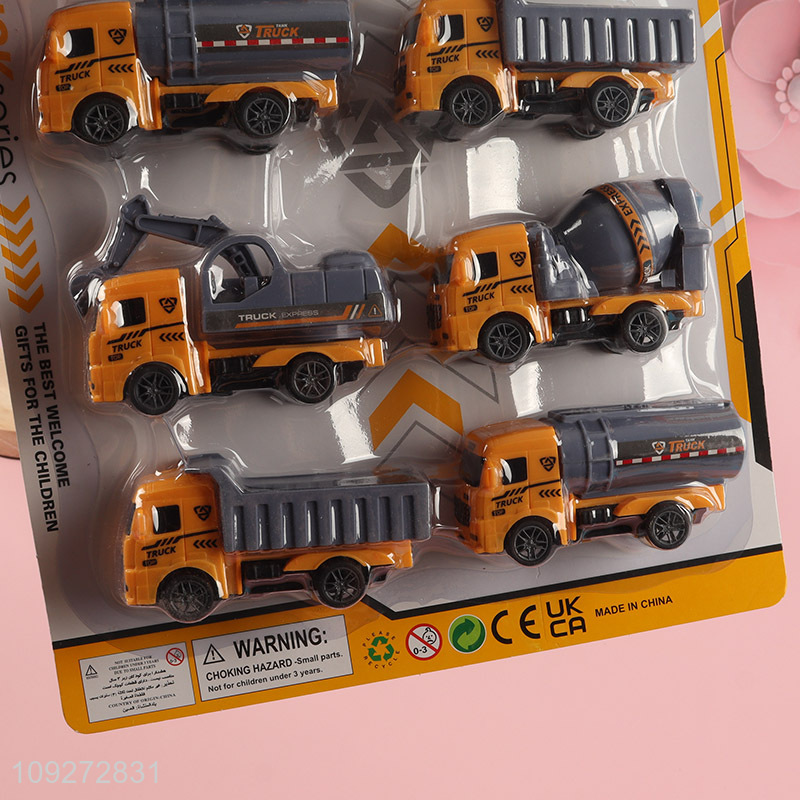 Popular products 8pcs engineer truck children pull back car toy set for sale