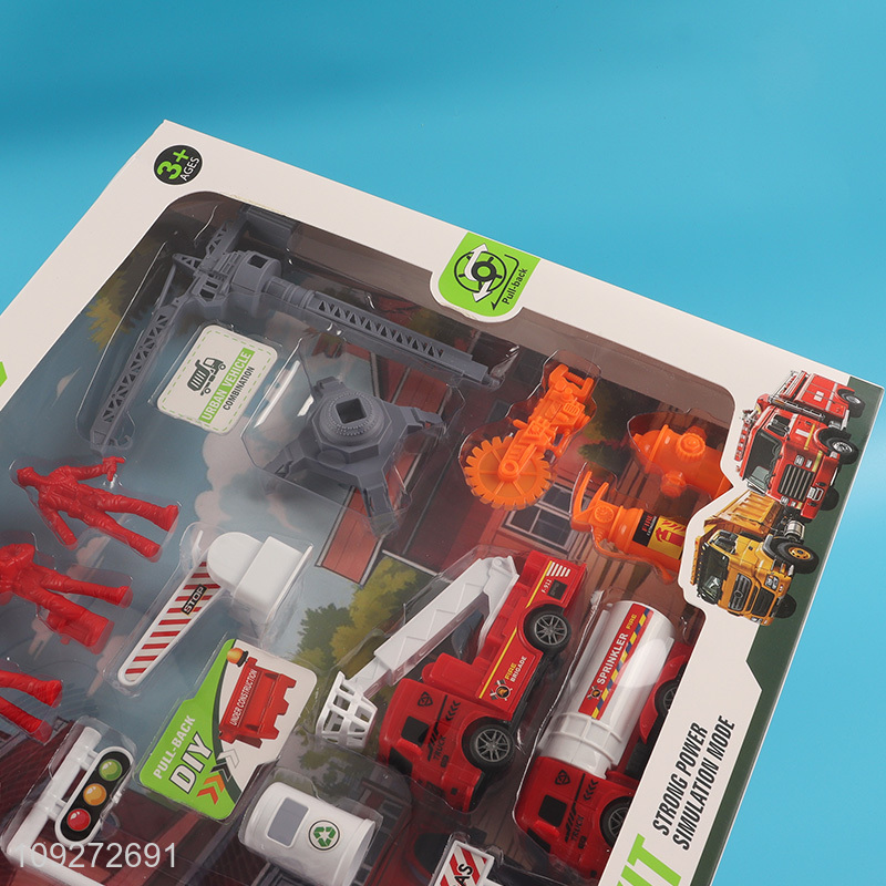 Popular products children firefighter toy truck fleet kit