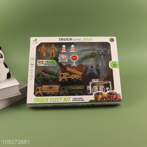 Hot items 4pcs fire fighting truck children firefighter toys