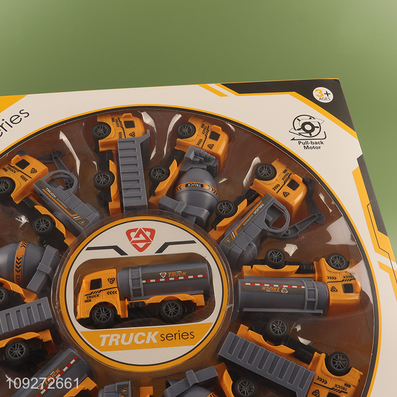 Hot selling engineer truck children pull back car toy set