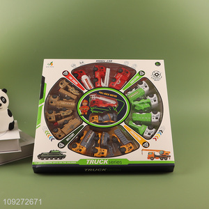 Online wholesale 16pcs truck series children pull back car toy set