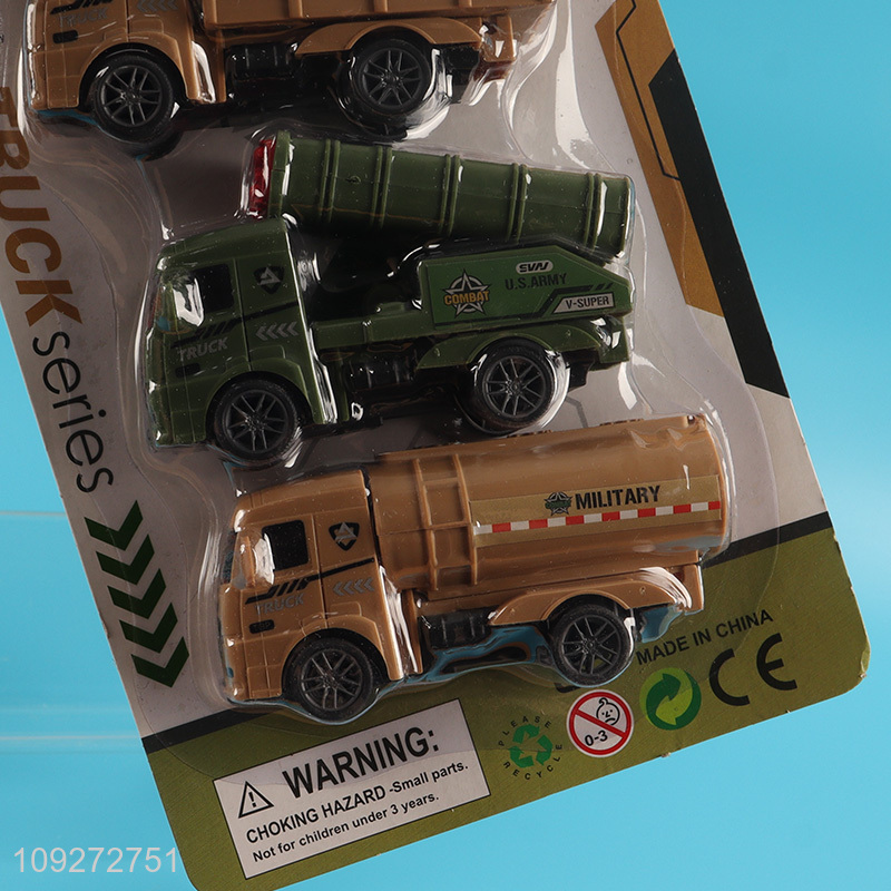 New style 4pcs military truck children pull back car toy set