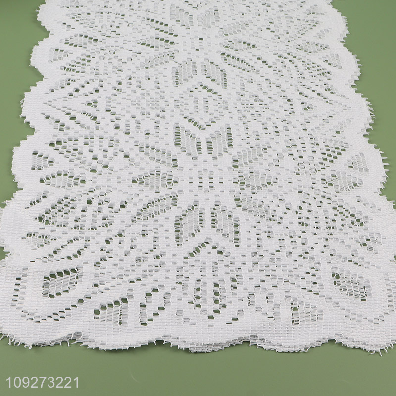 Low price 2pcs white polyester dinner mat placemat table mats