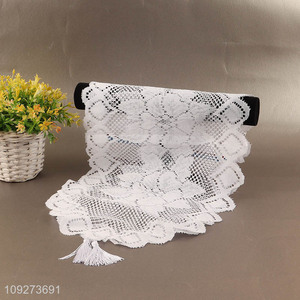 Good selling white hollow table runner table decoration table flags