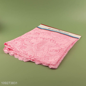 Yiwu market pink anti-slip polyester table cloth table decoration