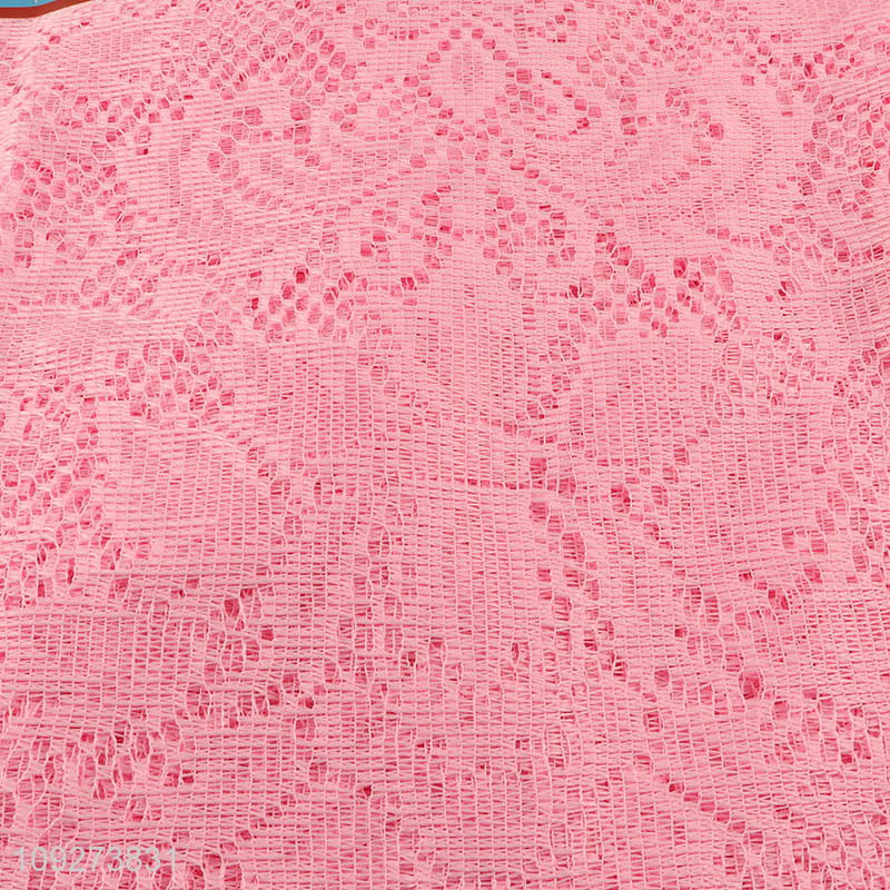 Yiwu market pink anti-slip polyester table cloth table decoration