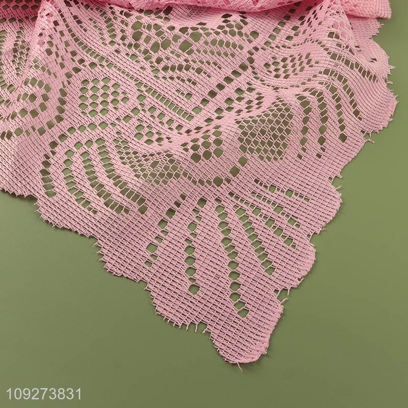 Yiwu market pink anti-slip polyester table cloth table decoration