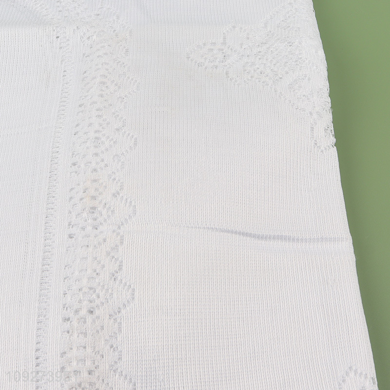 Yiwu market polyester hollow table cloth table decoration