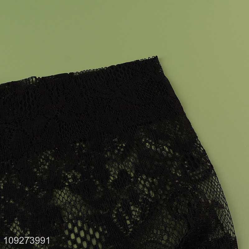 Top quality black polyester hollow window curtain for home decor